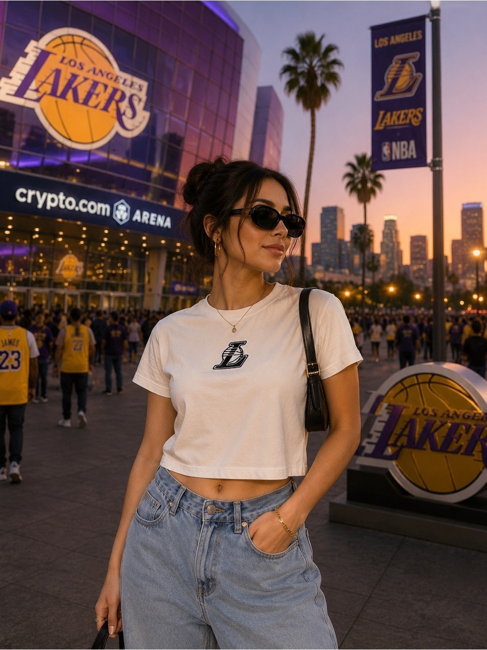 BNWOT NBA Los Angeles Lakers Women’s Short Sleeve Tee size L